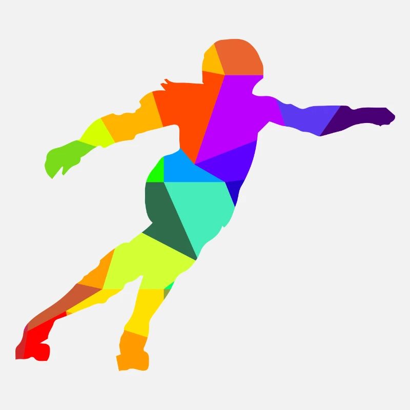 Roller Derby Inline Skates Rainbow Colors Polygon