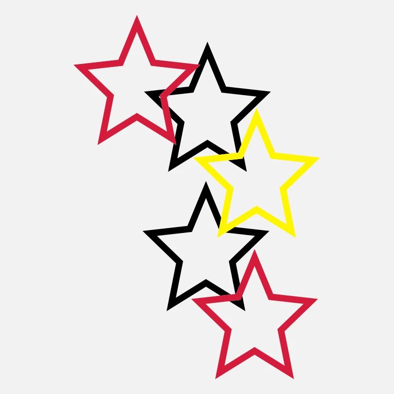 Outlined Stars Three Colors