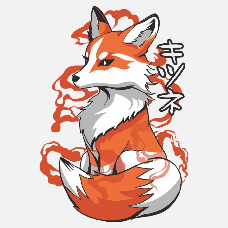 Vibrant Fox Ukiyo Style