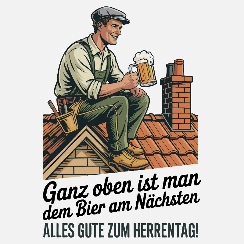 Dachdecker Papa Herrentag Vatertag Bier Geschenk