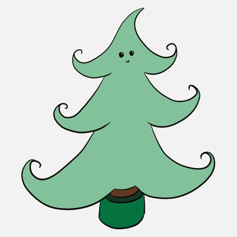 sapin de noel, mignon avec un sourire