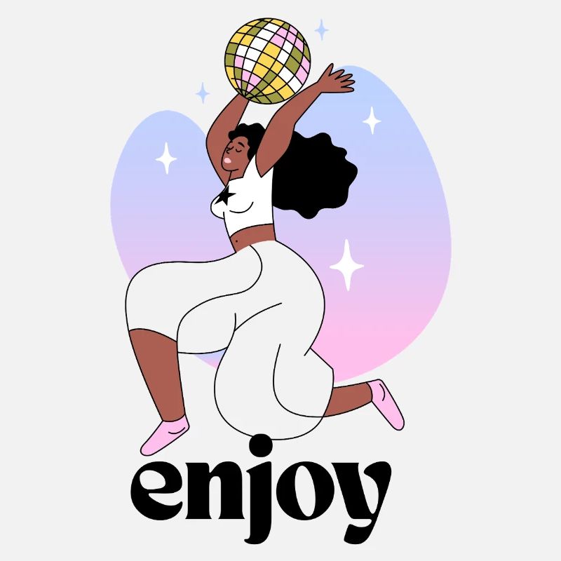 Fille dansante avec illustration de boule disco