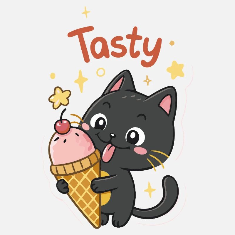 Gourmet-Katze und Eiscreme