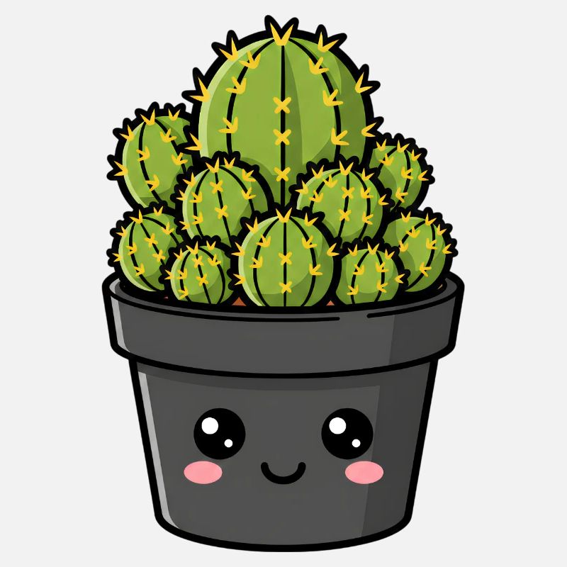 Jardin de pots de cactus de Kawaii