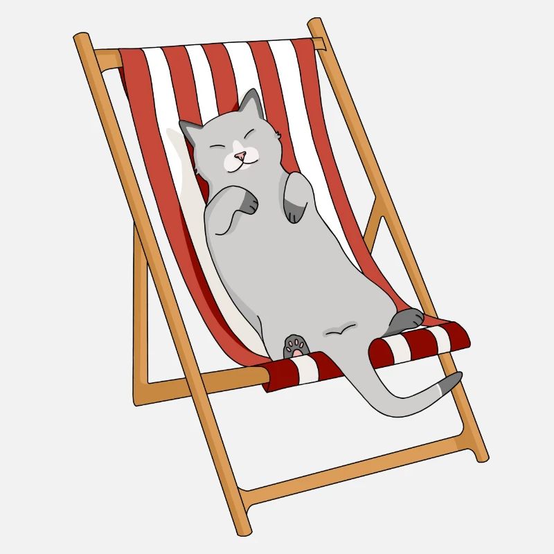 Chat paresseux en transat