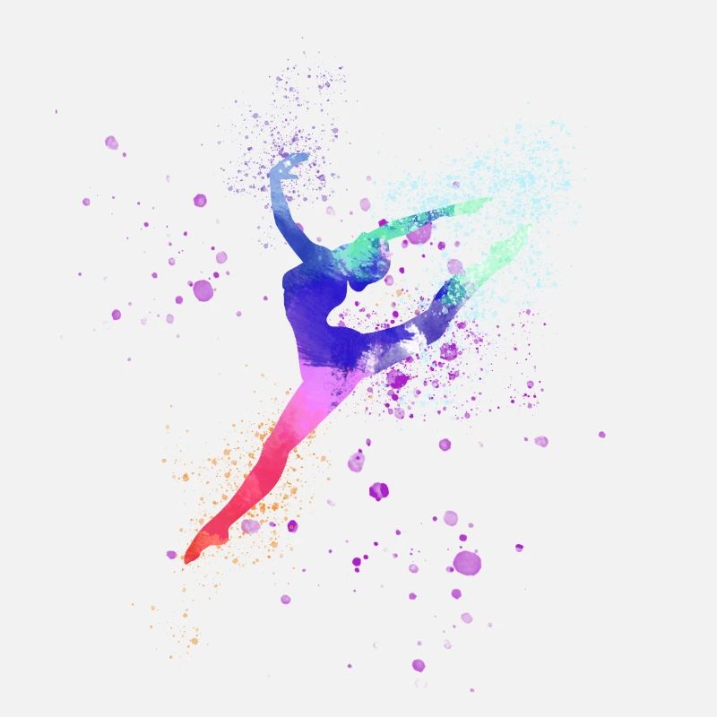 danse, ballerine, colorée, aqaurell, colorée