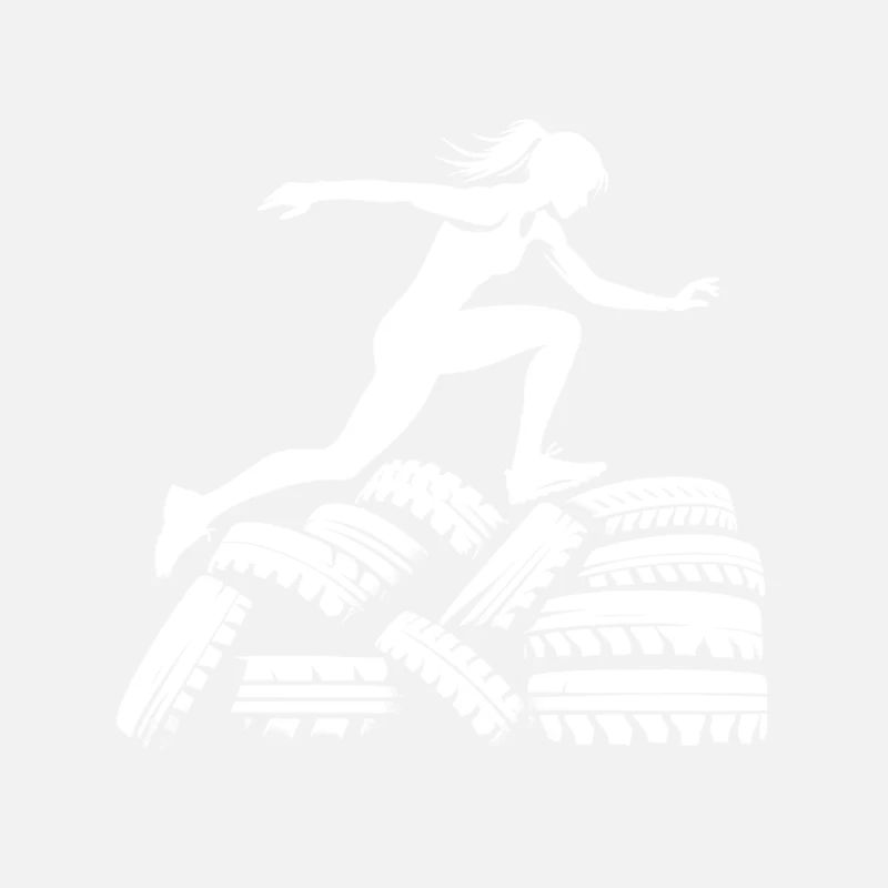 Parcours d’obstacles au-dessus de la pile de pneus