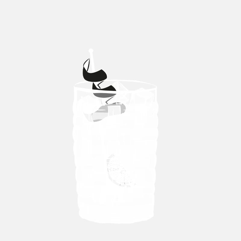 Gin Tonic Glas mit Zitrone - transparent