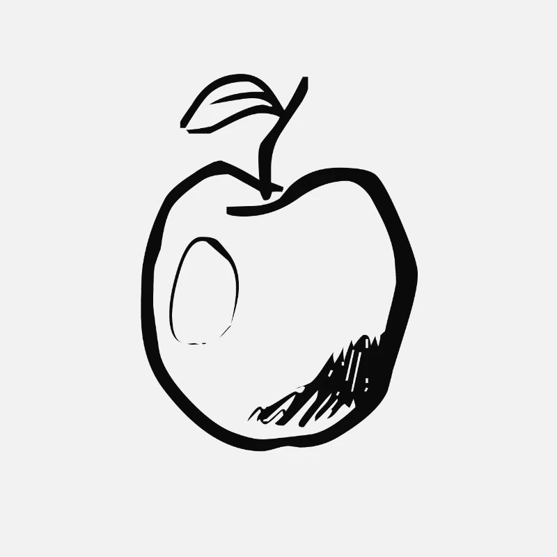 Apfel mit Stil (Schwarz)