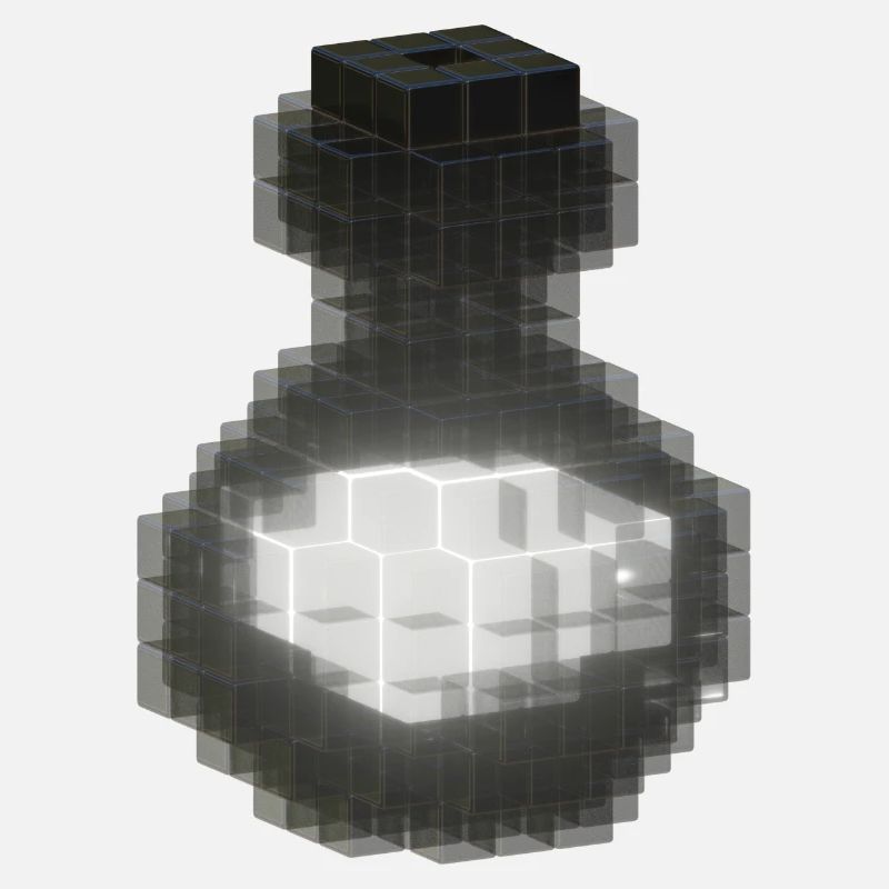 Black Gothic Crystal Bottle - Magic White Potion