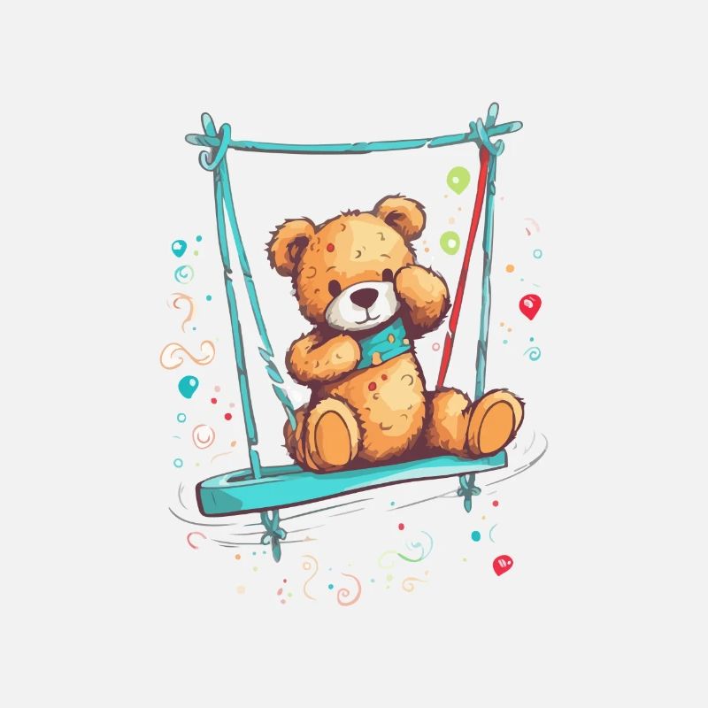 Teddy auf seiner Schaukel