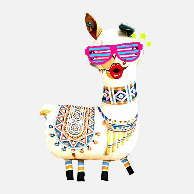 llama, alpaca, illustration, comic, sunglasses