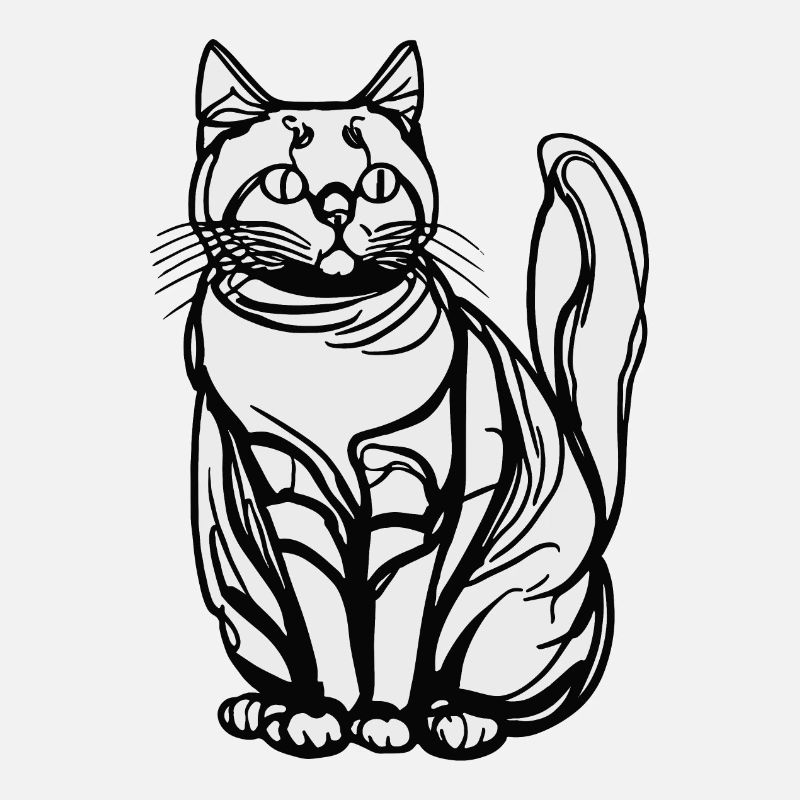 One-Line Sitting Cat