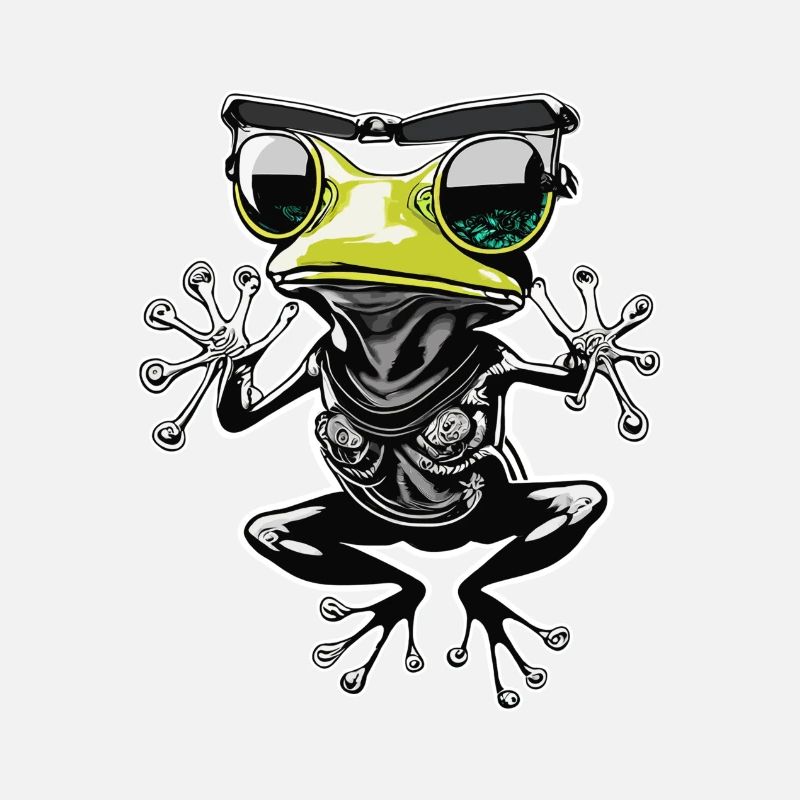 Funny Levitating Frog Wearing Sunglasses