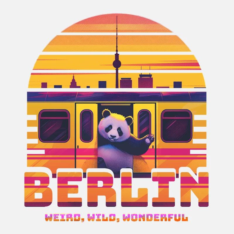 Berlin S-Bahn Vibes – 80er Retro-Sunset-Stil