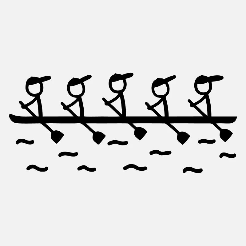 5 personnes en bateau d'aviron