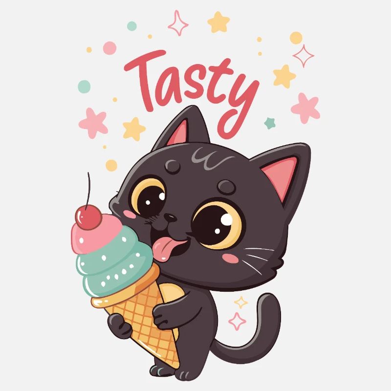 Gourmet-Katze und Eiscreme