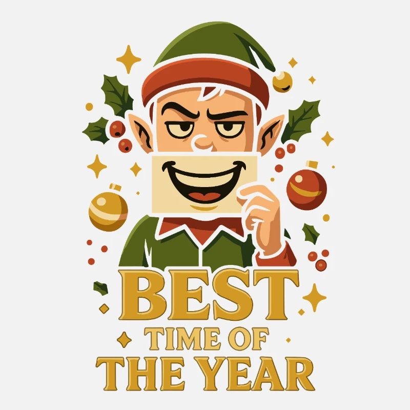 Meilleure période de l’année – Chemise de Noël Elf espiègle