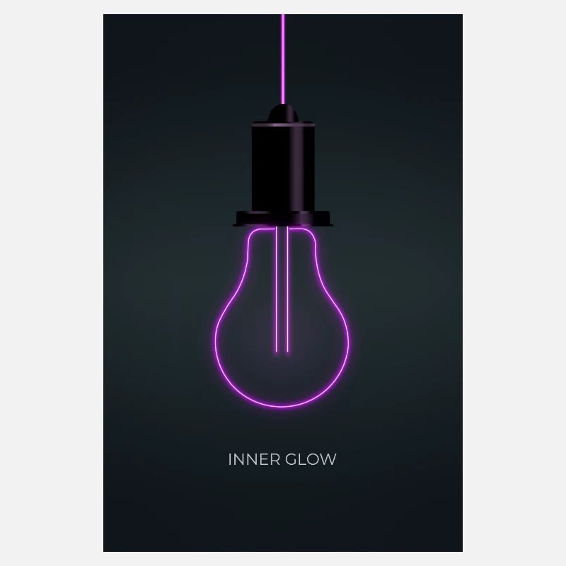 Inner Glow Neon Light Bulb Poster