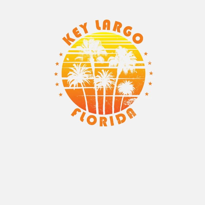 Retro Key Largo Florida Souvenir Vintage Palm Tree