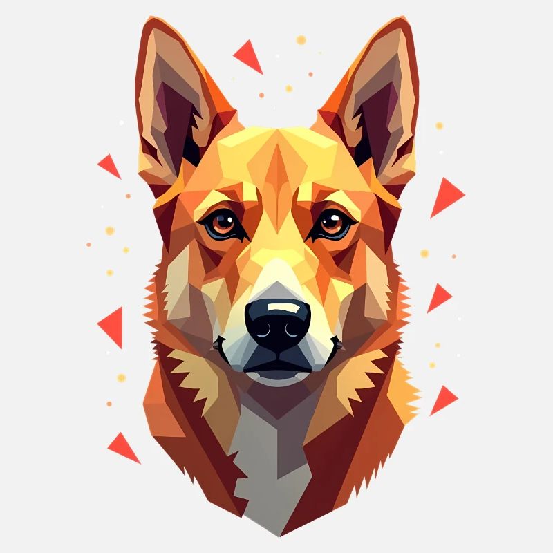 Geometric Dog Abstract Artwork