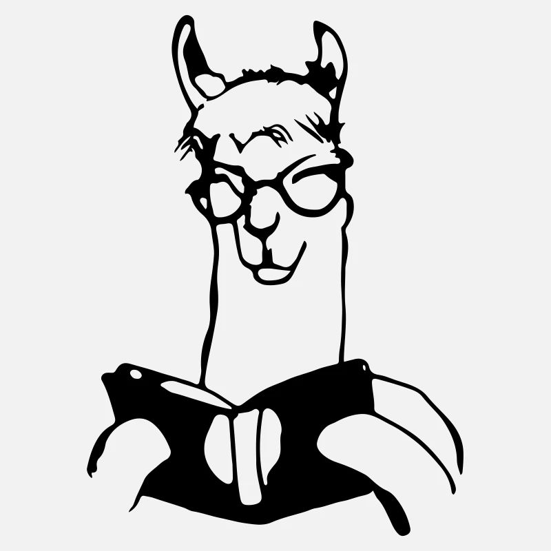 Alpaka liest Buch Geschenkidee Lama Llama