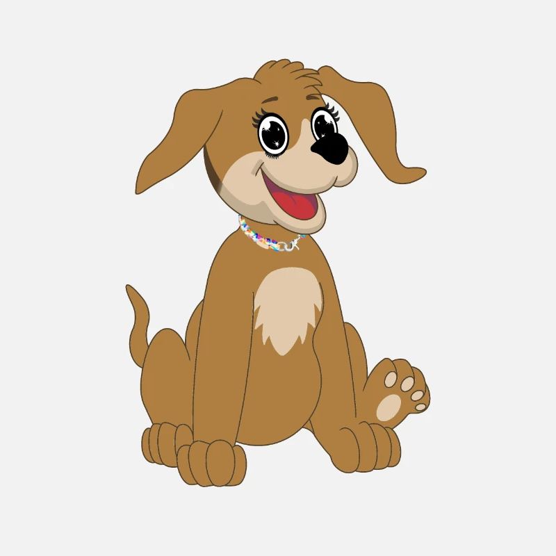 Hund sitzend - beige