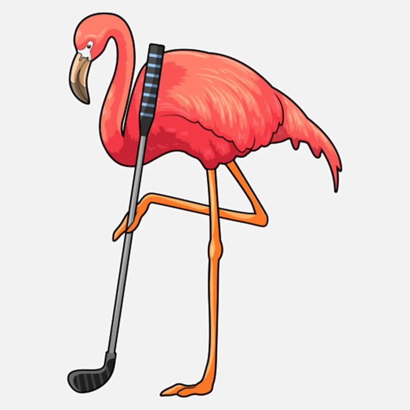 Flamingo beim Golf mit Golfschläger T-Shirt