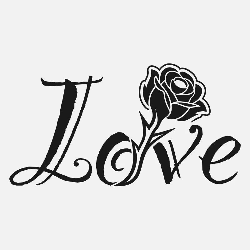 Love Blossoms : Typographie avec une rose intégrée