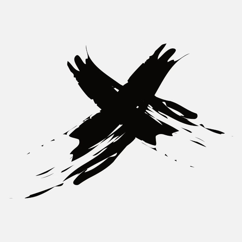 Kreuz Farbklecks Schwarz