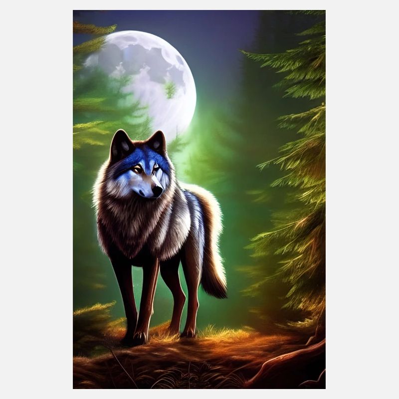 Wolf und Mond