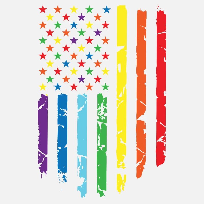 Rainbow flag with star pattern