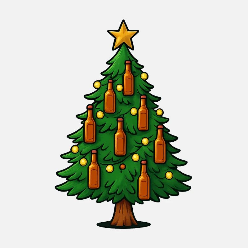 Festive Beer Bottles Christmas Tree