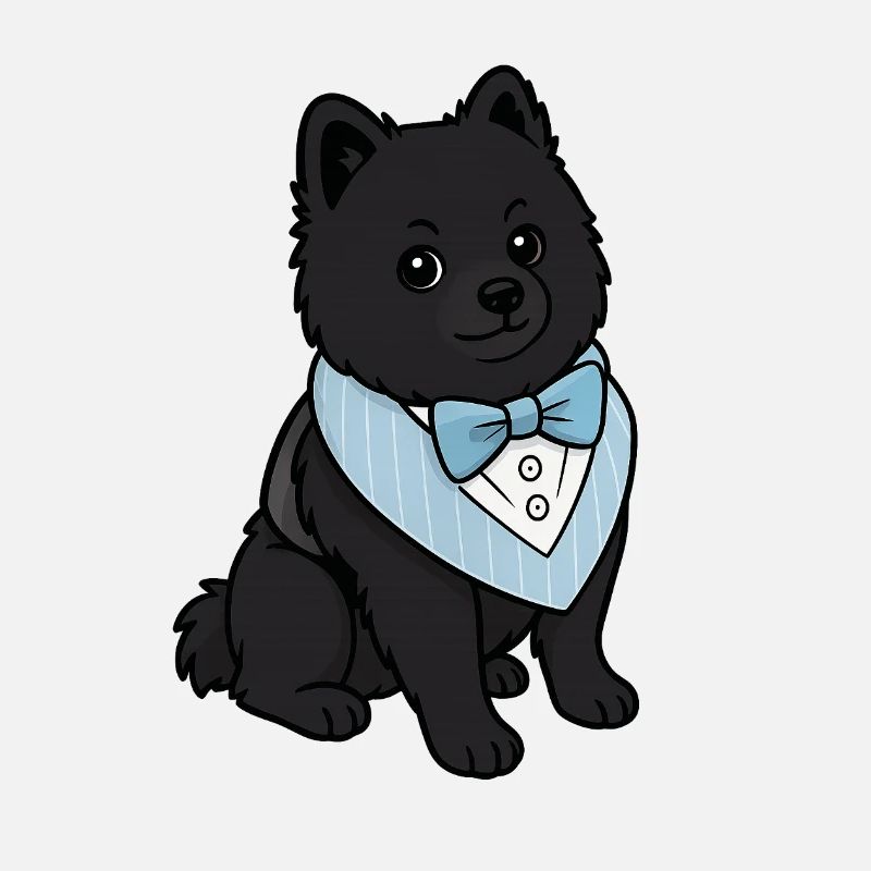 Chien Spitz élégant en nœud papillon