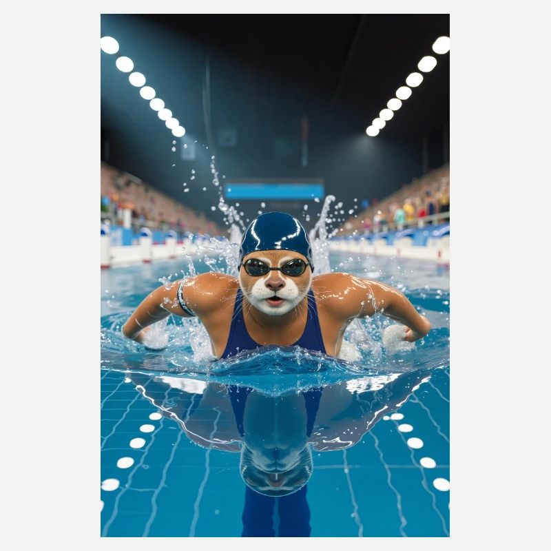 Humanoid Otter in Pool