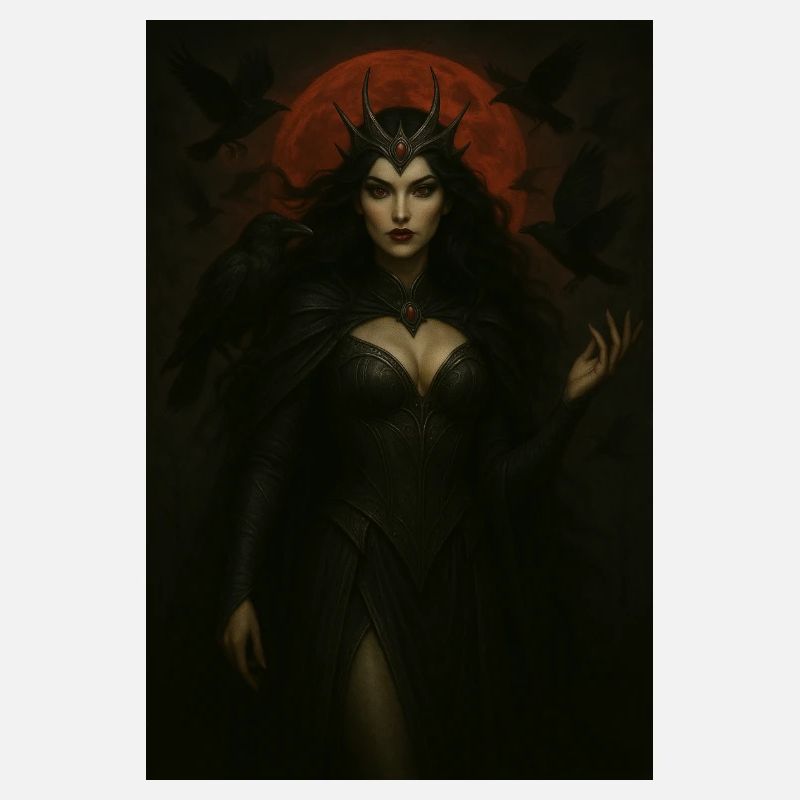Dark Goddess and Crows – Red Moon