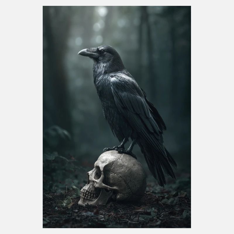 Dark Raven on Skull