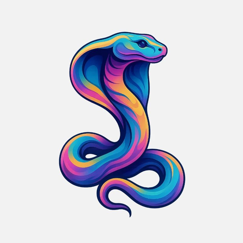 Farbene Schlange in Neonpalette