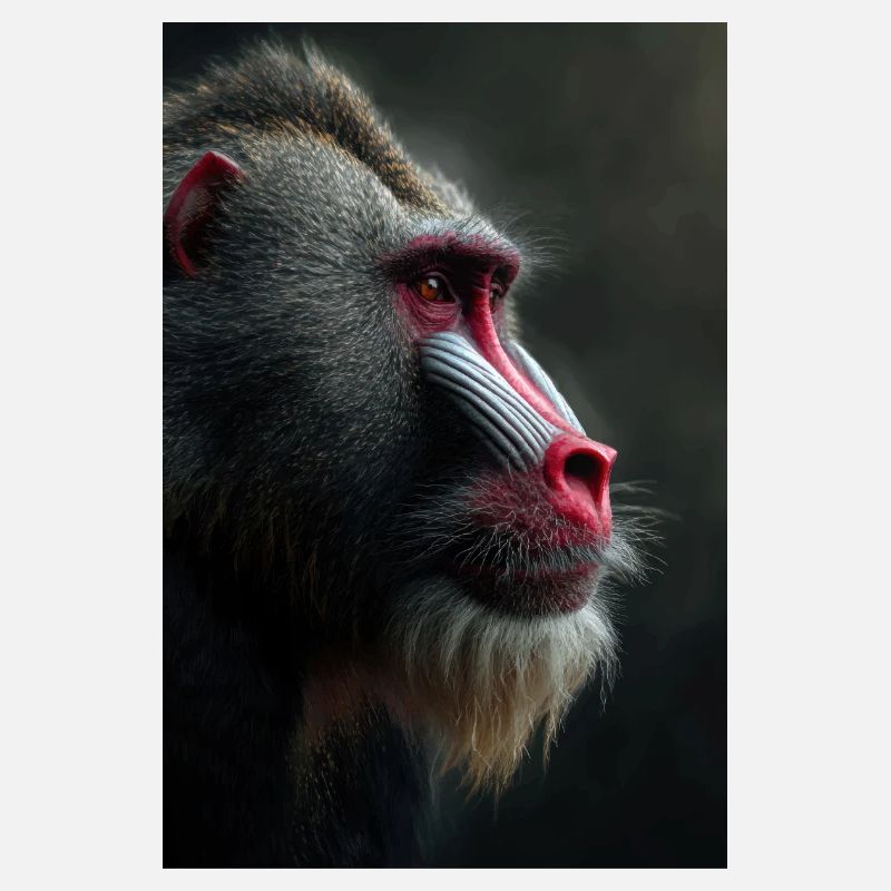 Mandrill-Blick in Samtennacht