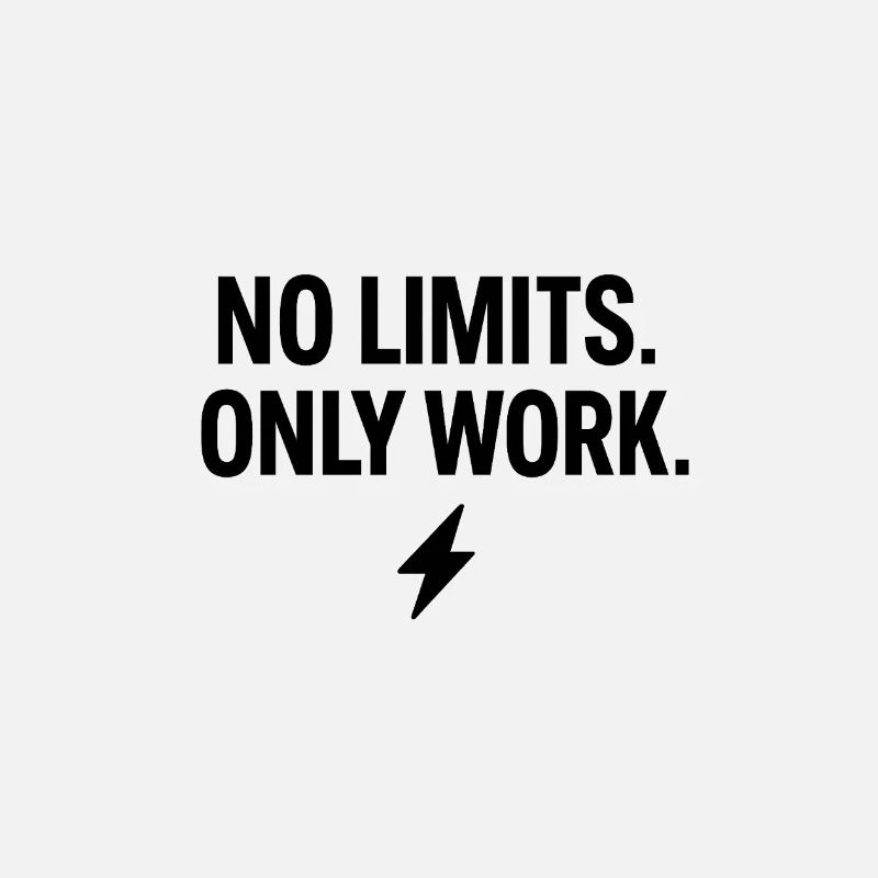 No Limits. Only Work – Gym Motivation Quote