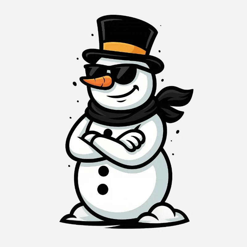 Cool snowman with sunglasses