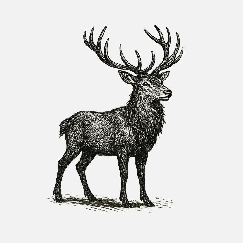 Detailed deer drawing