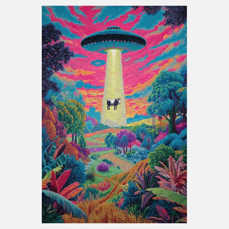 Psychedelische UFO-Turmkuh