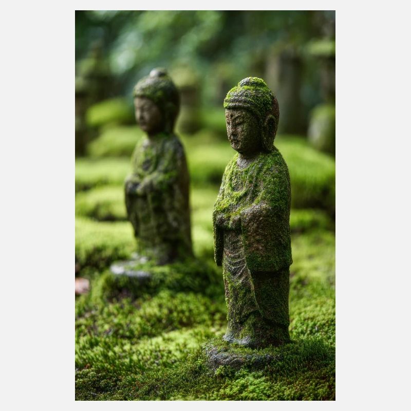 Mossy Buddha Garden Statues