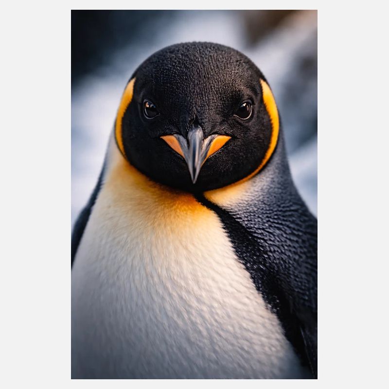 Penguin Close Up with Color Contrast