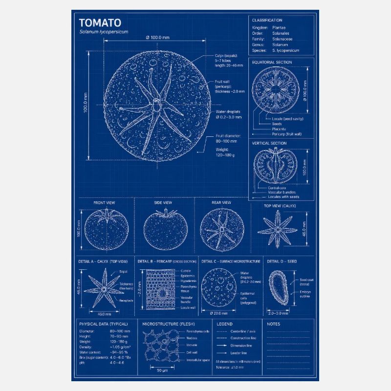 Diagramme de plan de la tomate