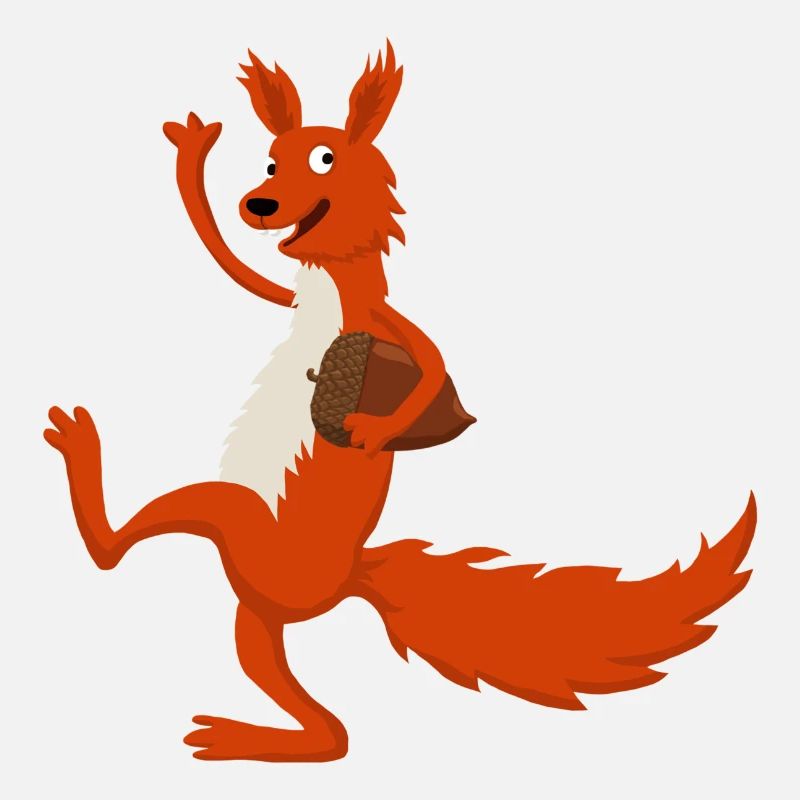 Eichhörnchen mit Eichel