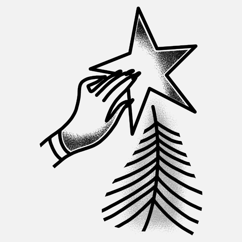 Style de tatouage Witchcore à la main plaçant l’étoile de Noël