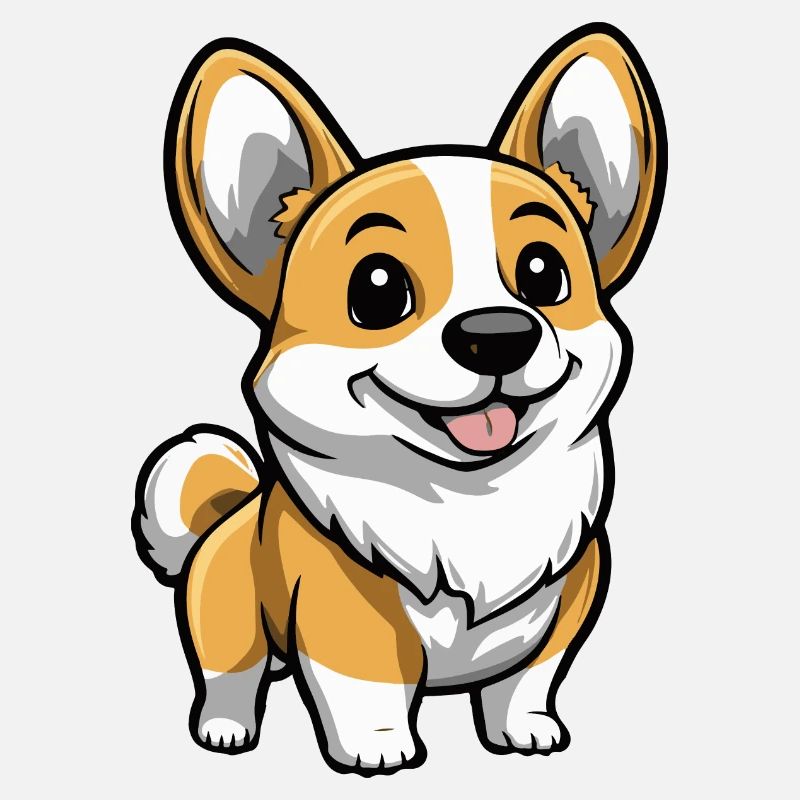 Corgi chien bande dessinée mignon