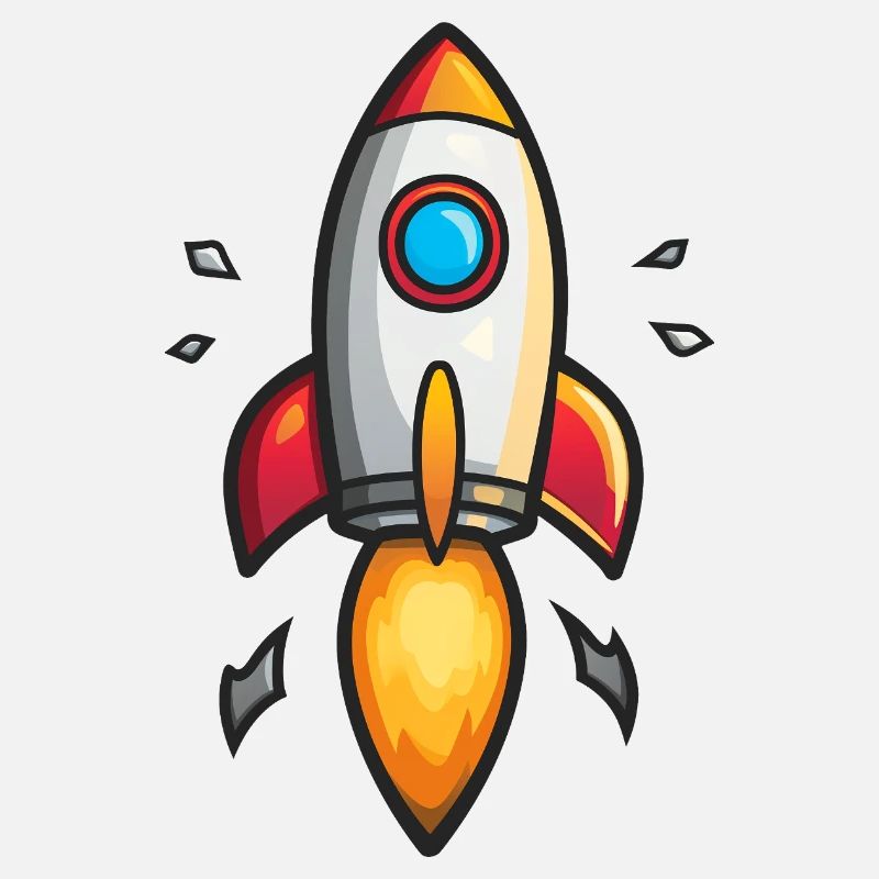 Cartoon Rakete Farbexplosion